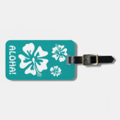 À Bagage Aloha étiquette bagages avec des fleurs d'Hibiscus (Devant horizontal)