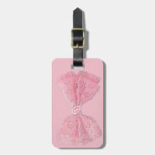 À BAGAGE ARC ROSE DE FILLE, ÉTIQUETTE FAITE SUR COMMANDE DE (Devant Vertical)