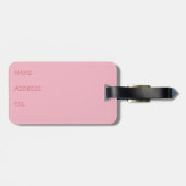 À BAGAGE ARC ROSE DE FILLE, ÉTIQUETTE FAITE SUR COMMANDE DE (Dos horizontal)