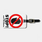 À Bagage Arrêter Mains d'avertissement nommé étiquette de b (Devant horizontal)