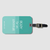 À Bagage Aventure Ombre Turquoise | Étiquette de bagages Mo (Devant Horizontal)
