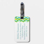 À Bagage Bague de hareng Chevron imprimé étiquette de bagag (Dos Vertical)