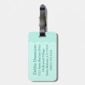 À Bagage Bague de hareng Chevron imprimé étiquette de bagag (Dos Vertical)