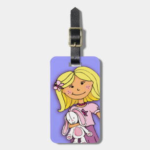 À Bagage Blonde fille lapin violet enfants nommé étiquette