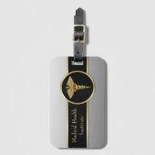 À Bagage Caducée Médicale professionnel d'or - étiquette de (Devant Vertical)