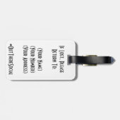 À Bagage Cassez avec votre ville natale ! Étiquette faite (Dos horizontal)