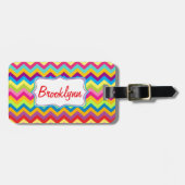 À Bagage Chevron zig zag couleur vive étiquette de bagages (Devant horizontal)