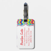 À Bagage Chevron zig zag couleur vive étiquette de bagages (Dos Vertical)