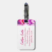 À Bagage Chevron zig zag filles brillantes nommé étiquette  (Dos Vertical)