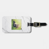 À Bagage Créez votre propre étiquette de marbre blanche de (Devant horizontal)