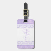 À Bagage Dentelle violette et blanche nommée étiquette de b (Devant Vertical)