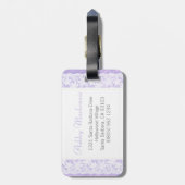 À Bagage Dentelle violette et blanche nommée étiquette de b (Dos Vertical)
