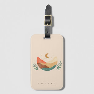 À Bagage Design de montagne Boho avec étiquette de bagages 