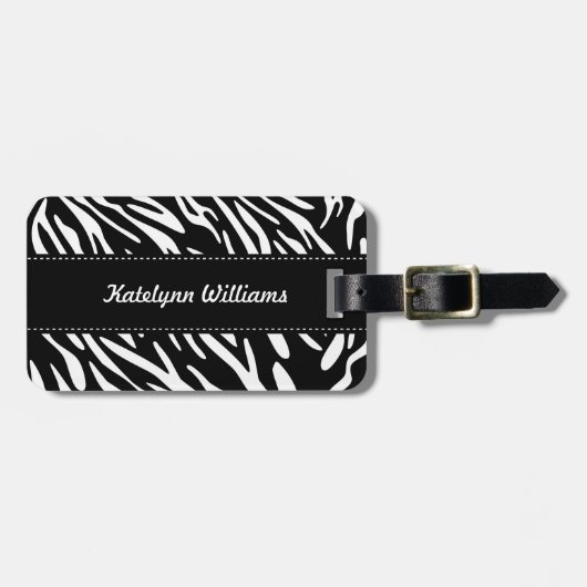 À Bagage Élégante étiquette d'impression Zebra personnalisé (Devant horizontal)
