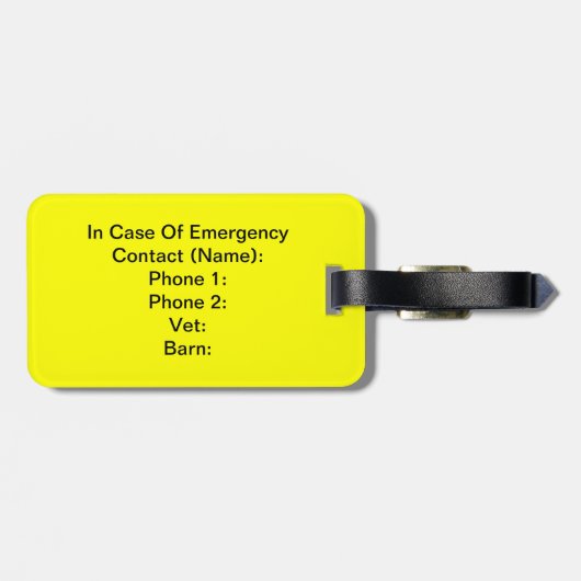 À Bagage En cas d'urgence étiquette (Dos horizontal)