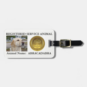 À Bagage Étiquette animale enregistrée de service (avec