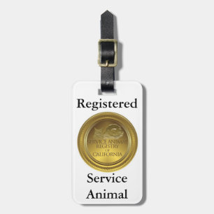 À Bagage Étiquette animale enregistrée de service (taille