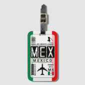 À Bagage Étiquette bagages Mexique MEX (Devant Vertical)