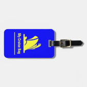 À Bagage Étiquette bleue et jaune de bateau de croisière de (Devant horizontal)