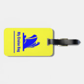À Bagage Étiquette bleue et jaune de bateau de croisière de (Dos horizontal)