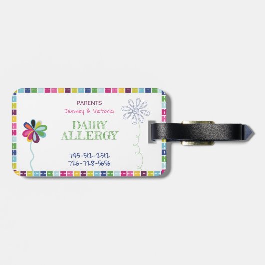 À Bagage Étiquette Bright Flower Bright (Dos horizontal)