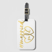 À Bagage Étiquette Cartes Monogramme Marié Lune de miel (Devant Vertical)