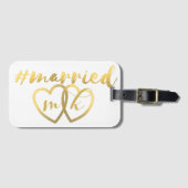 À Bagage Étiquette Cartes Monogramme Marié Lune de miel (Devant Horizontal)