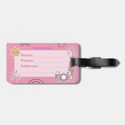 À Bagage étiquette "Ce sac appartient à" (Dos horizontal)