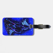 À Bagage Étiquette Cheval Courir En Bleu Lune Nuit (Dos horizontal)