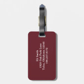 À Bagage Étiquette classique Monogramme rouge et or (Dos Vertical)