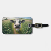 À Bagage Étiquette Curious Farm Cow Custom Luggage (Devant horizontal)