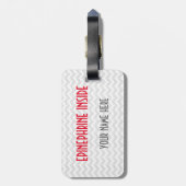 À Bagage Étiquette d'alerte d'allergie d'adrénaline pour la (Dos Vertical)