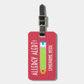 À Bagage Étiquette d'alerte d'allergie d'adrénaline pour la (Devant Vertical)