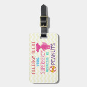 À Bagage Étiquette d'alerte de super héros d'allergie (Devant Vertical)