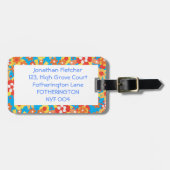 À Bagage Étiquette de bagage, motif floral orange Ditzy (Devant horizontal)