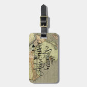 À Bagage Étiquette de bagages Adventure Await Old World Map (Devant Vertical)