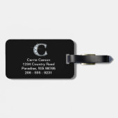 À Bagage Étiquette de bagages C "Diamond Bling" (Dos horizontal)