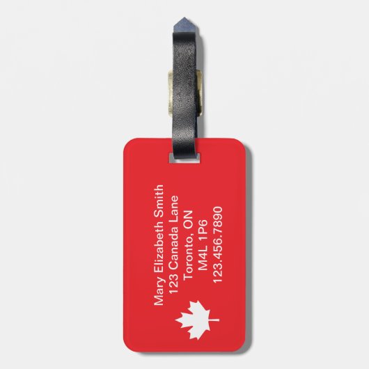 À Bagage Étiquette de bagages Canada (Dos Vertical)