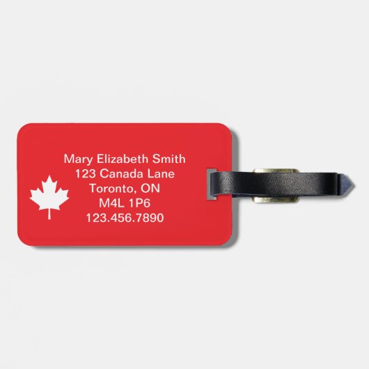 À Bagage Étiquette de bagages Canada (Dos horizontal)