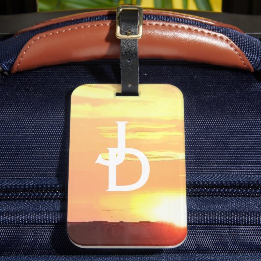 À Bagage Étiquette de bagages de coucher de soleil monogram (Insitu Rectoal 2)