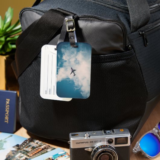 À Bagage étiquette de bagages de l'avion (Recto & Verso)