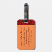 À Bagage étiquette de bagages en monogramme marron rouge Em (Dos Vertical)