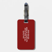 À Bagage Étiquette de bagages initiale du monogramme person (Dos Vertical)