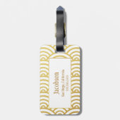 À Bagage Étiquette de bagages Monogramme de pétoncle d'or e (Dos Vertical)