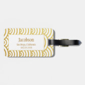 À Bagage Étiquette de bagages Monogramme de pétoncle d'or e (Dos horizontal)