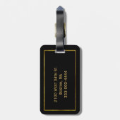 À Bagage Étiquette de bagages noir et or (Dos Vertical)