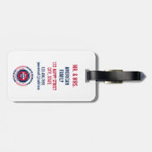 À Bagage Étiquette de bagages personnalisée de l'État de Ca (Dos horizontal)