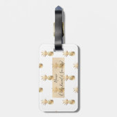 À Bagage Étiquette de bagages Regal Gold Collage (Dos Vertical)