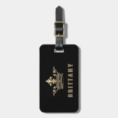 À Bagage Étiquette de couronne en or intégrée avec bracelet (Devant Vertical)