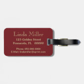 À Bagage Étiquette de grenat et d'or/bagage de plume (Dos horizontal)